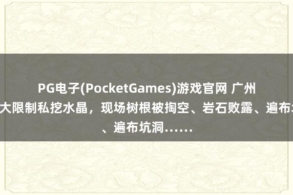 PG电子(PocketGames)游戏官网 广州一大山遭大限制私挖水晶，现场树根被掏空、岩石败露、遍布坑洞……