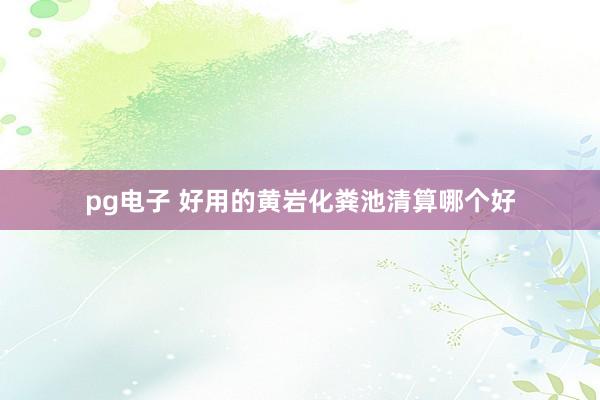 pg电子 好用的黄岩化粪池清算哪个好